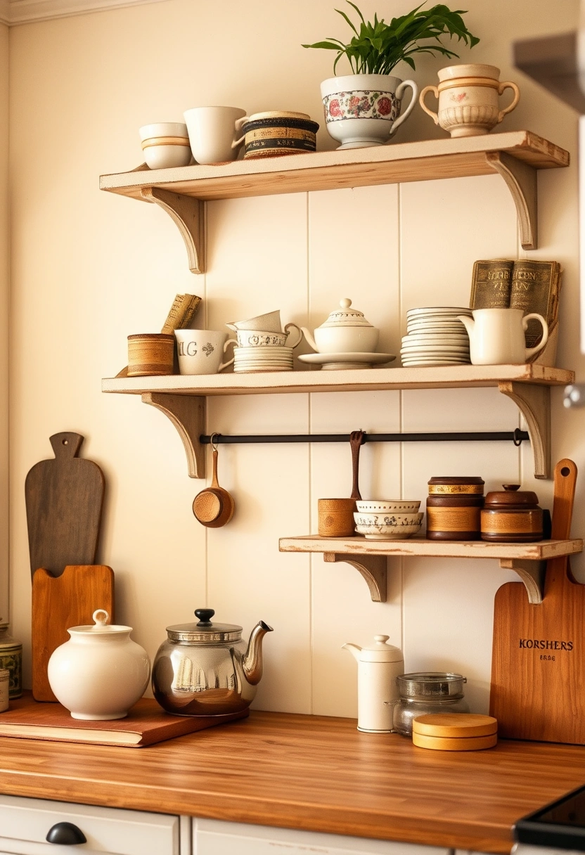 kitchen wall shelf decor ideas 9