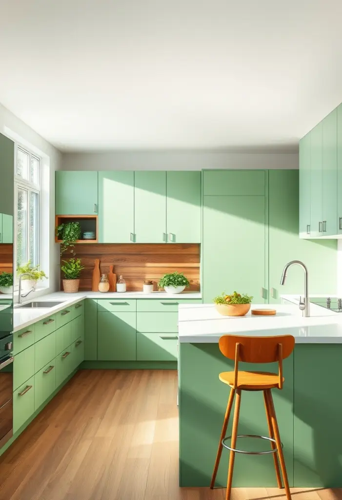 light green kitchen ideas 1
