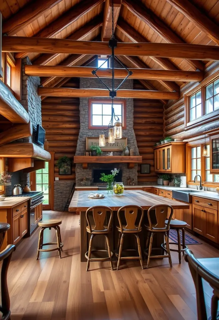 log cabin kitchen ideas 1