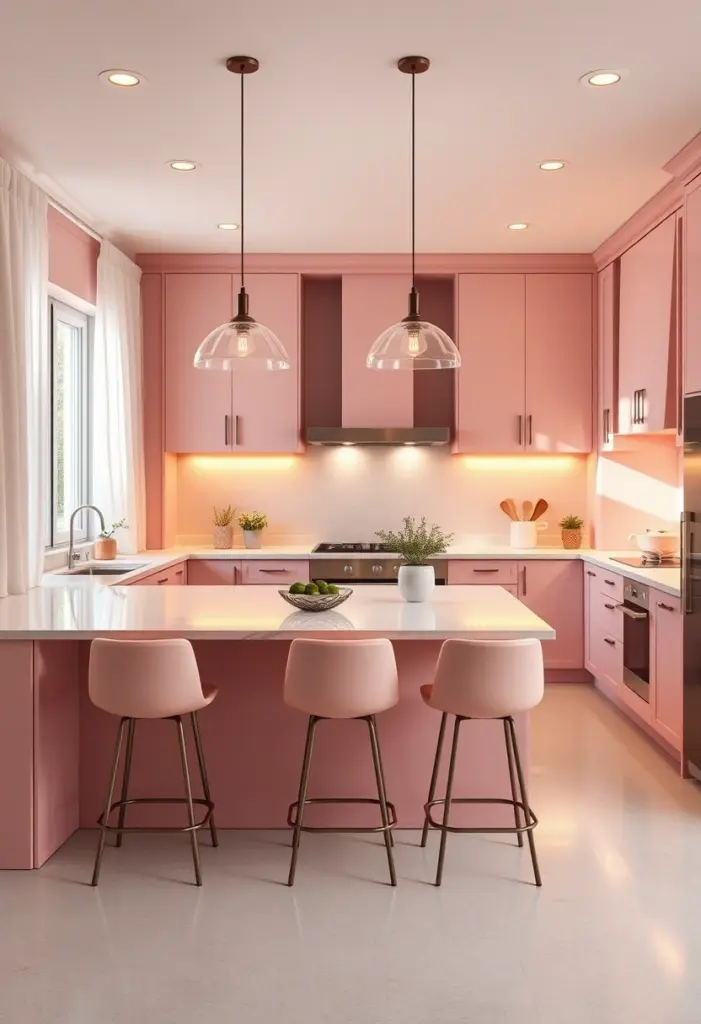 pink kitchen ideas 1