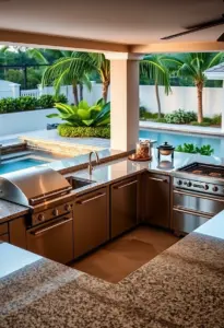 Pool and Outdoor Kitchen Ideas: Merging Style and Functionality pool and outdoor kitchen ideas 1