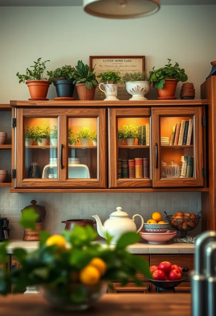 top of kitchen cabinet decor ideas 1