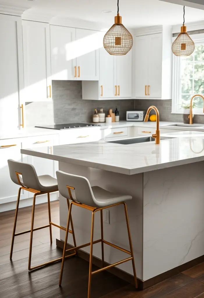 white and gold kitchen ideas 1